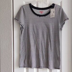 BONGO Short Sleeve Black & White Stripe Tee - XL (Juniors)
